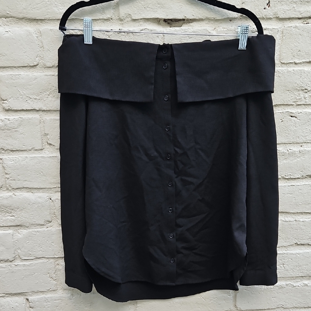 Pleione Black Asymmetrical Skirt